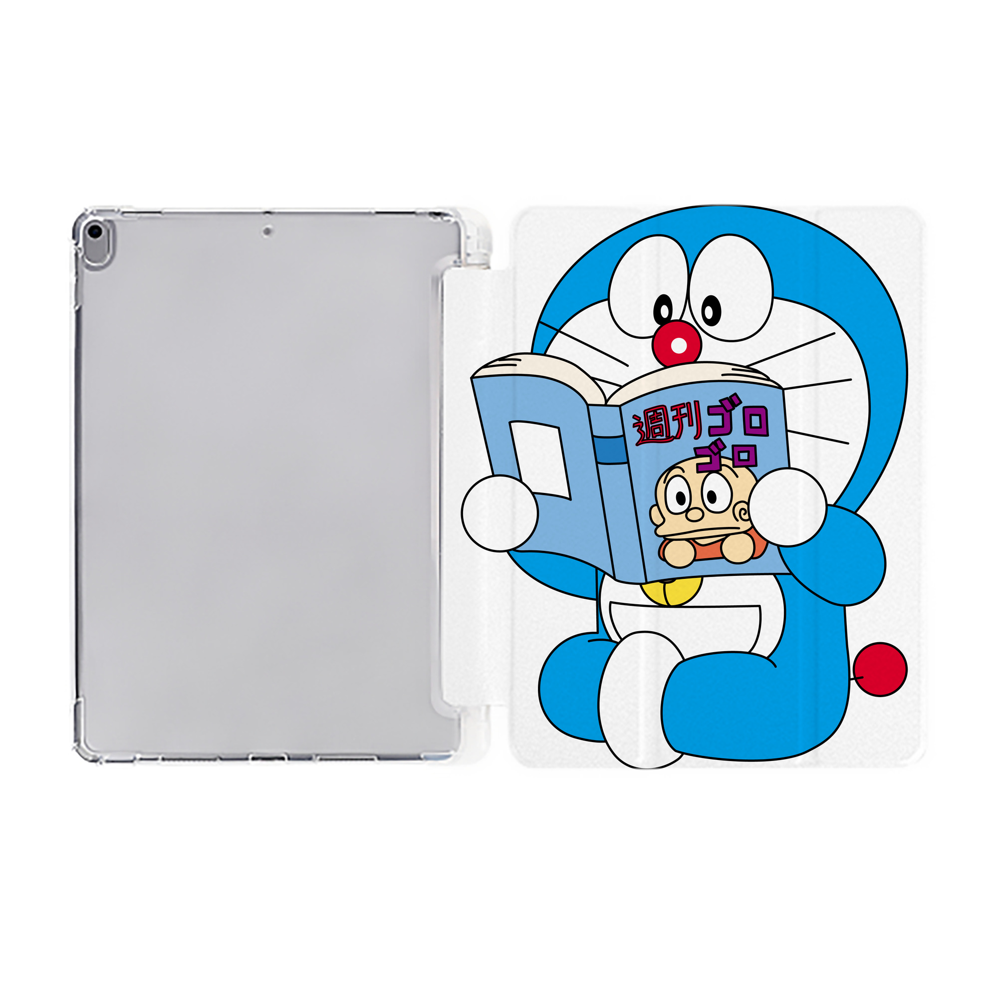 （画像用） ドラえもん Doraemon IPad ケース ペン収納付き 三つ折りスタンド PUレザー×シリコン 対応機種9.5/10.5/10.9インチ